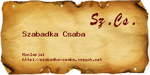 Szabadka Csaba névjegykártya