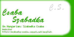 csaba szabadka business card